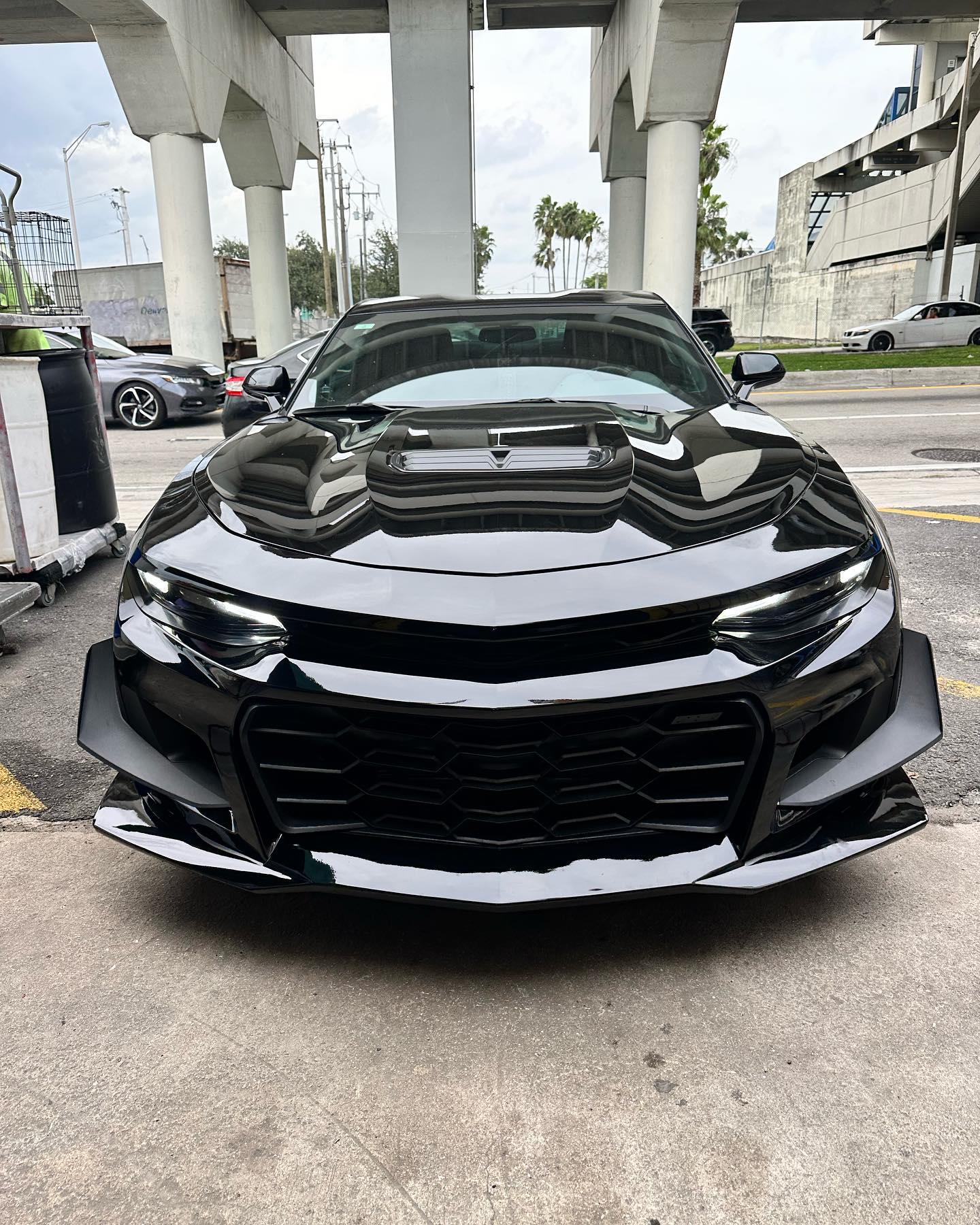 Black Chevrolet Camaro ZL1 after body work